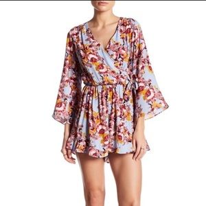 ASTR The Label Floral Side Wrap Romper